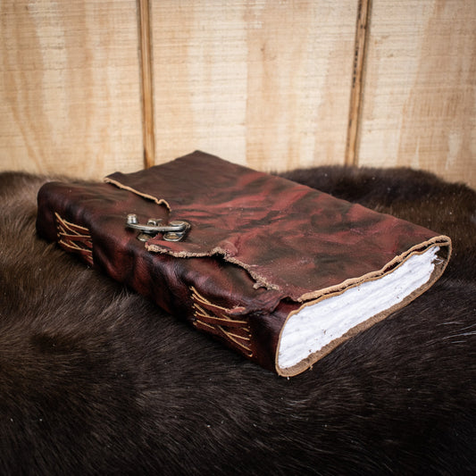 Natural Edge Crunched Cowhide Leather Journal - Out of Play Misty Mountain Gaming