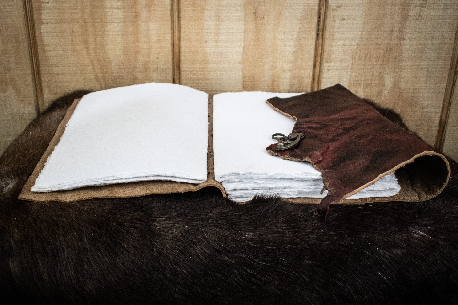 Natural Edge Crunched Cowhide Leather Journal - Out of Play Misty Mountain Gaming