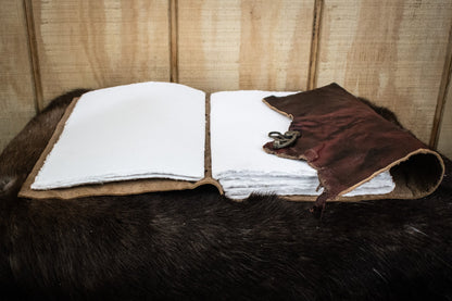 Natural Edge Crunched Cowhide Leather Journal - Out of Play Misty Mountain Gaming