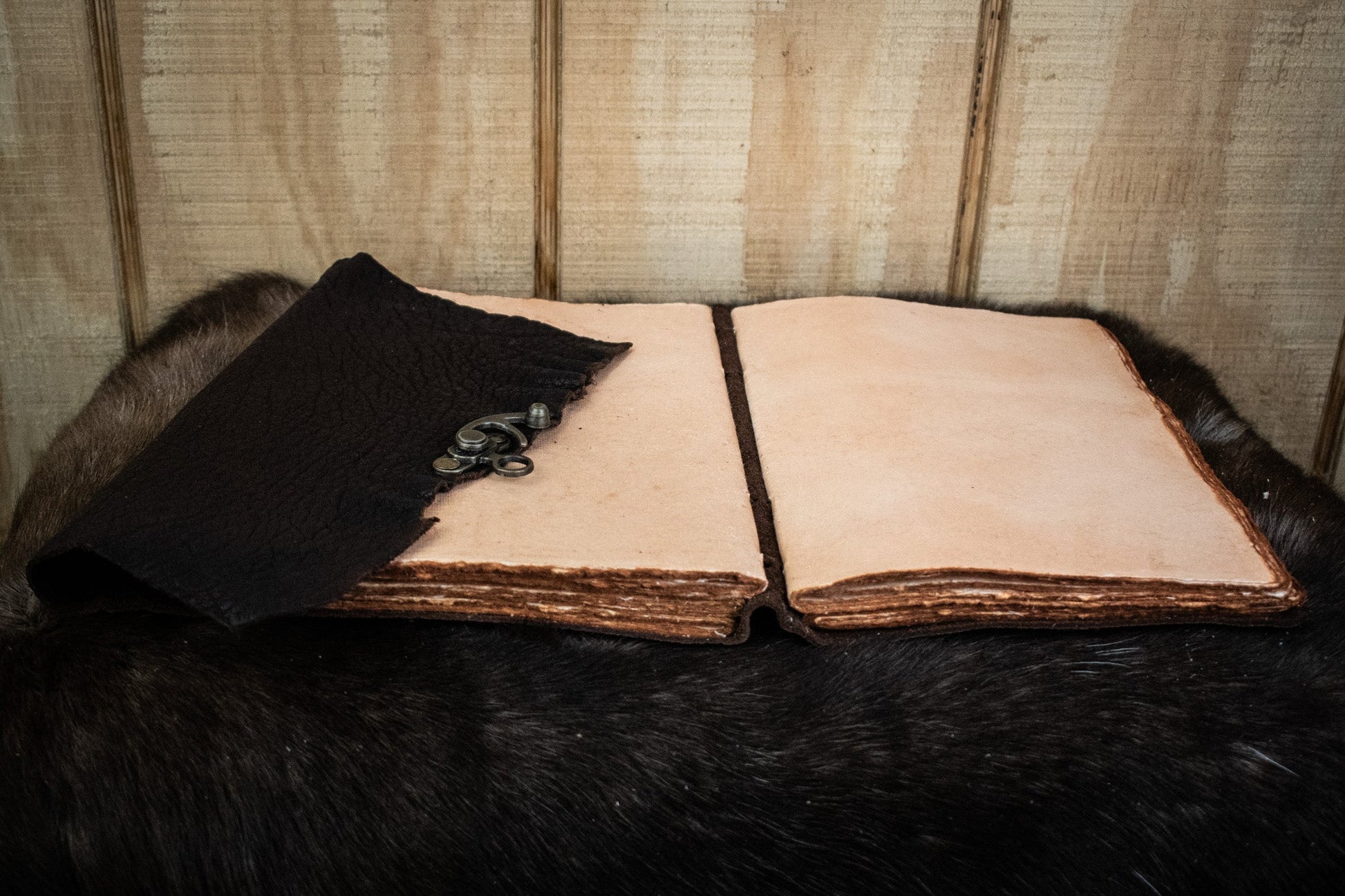 Natural Edge Buffalo Leather Journal - Out of Play Misty Mountain Gaming