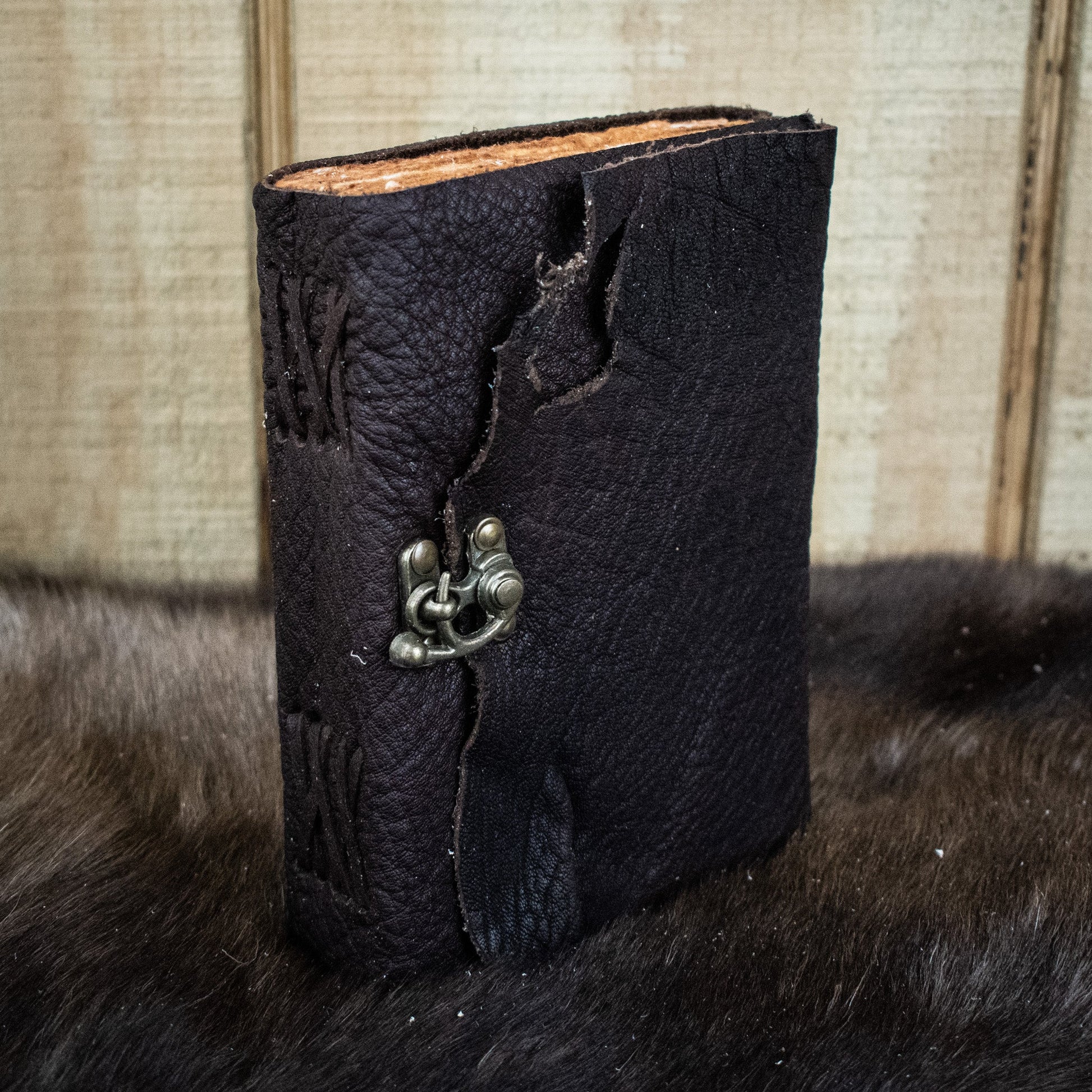 Natural Edge Buffalo Leather Journal - Out of Play Misty Mountain Gaming
