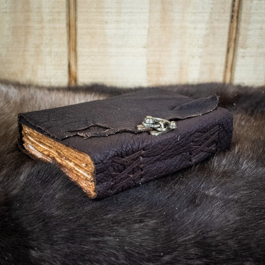 Natural Edge Buffalo Leather Journal - Out of Play Misty Mountain Gaming
