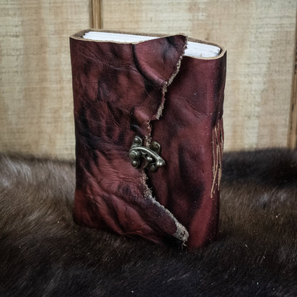 Natural Edge Crunched Cowhide Leather Journal - Out of Play Misty Mountain Gaming