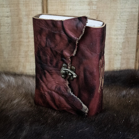 Natural Edge Crunched Cowhide Leather Journal - Out of Play Misty Mountain Gaming