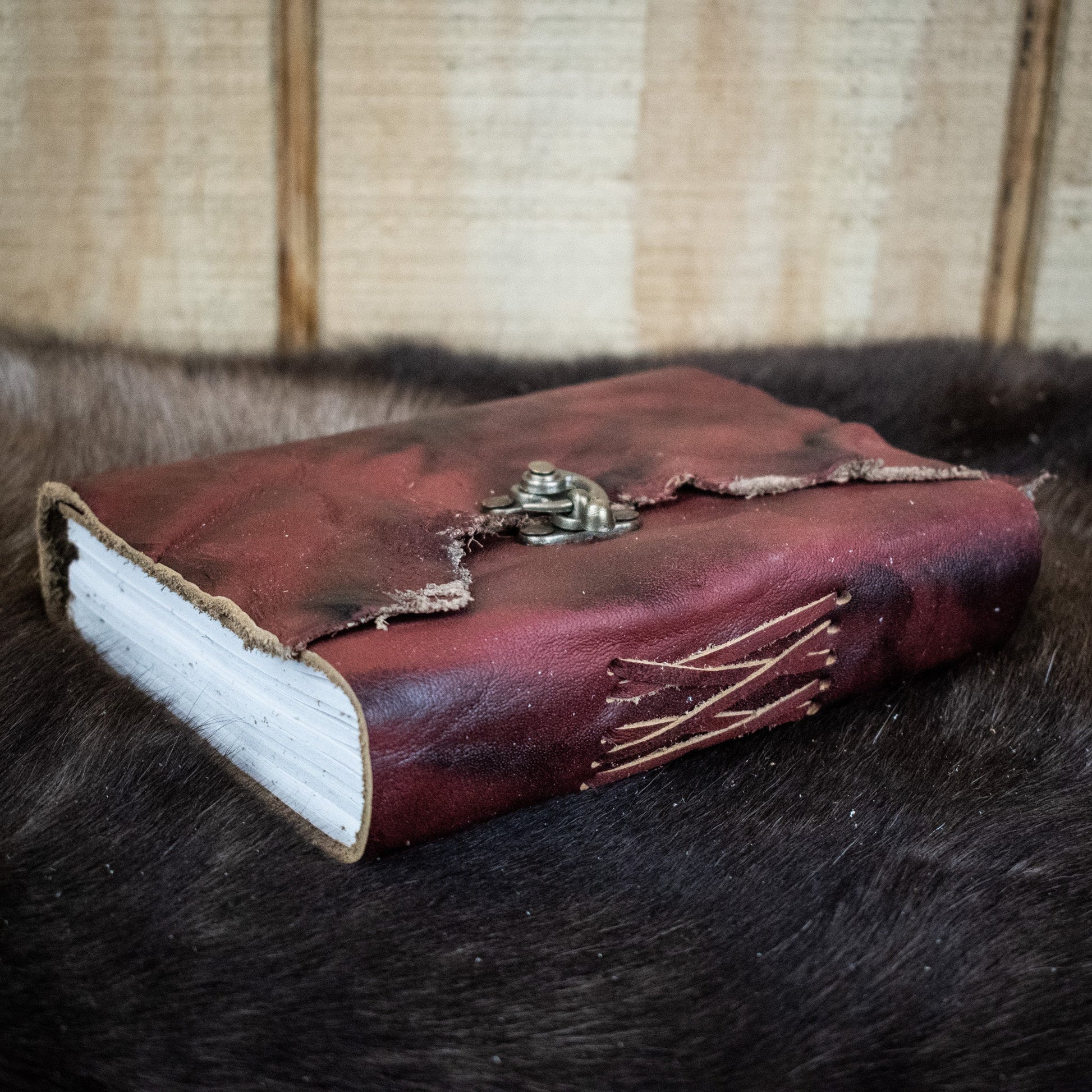 Natural Edge Crunched Cowhide Leather Journal - Out of Play Misty Mountain Gaming