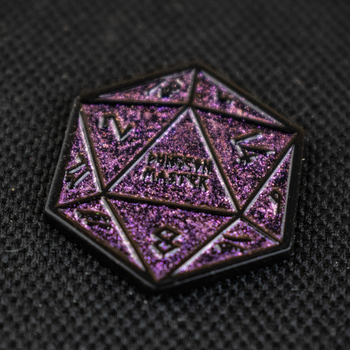 Purple Glitter D20 Pin - Out of Play