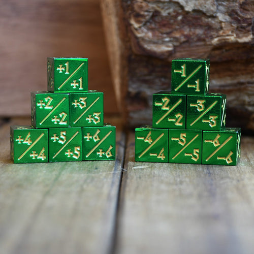 '-1/-1 Counter Dice- Green, 6ct.