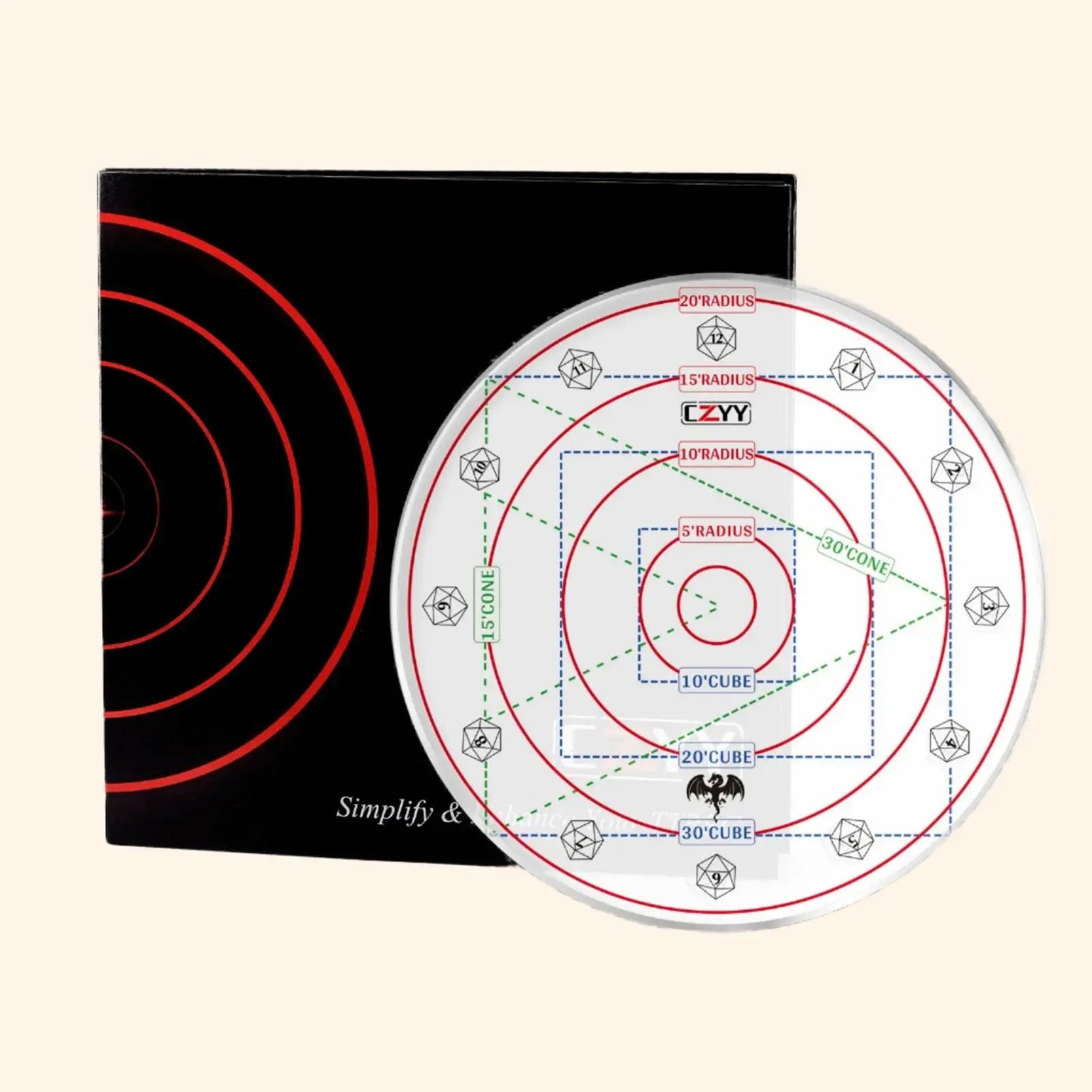 D&D Area Spell Effect Templates - Out of Play Board Game Accessories - 