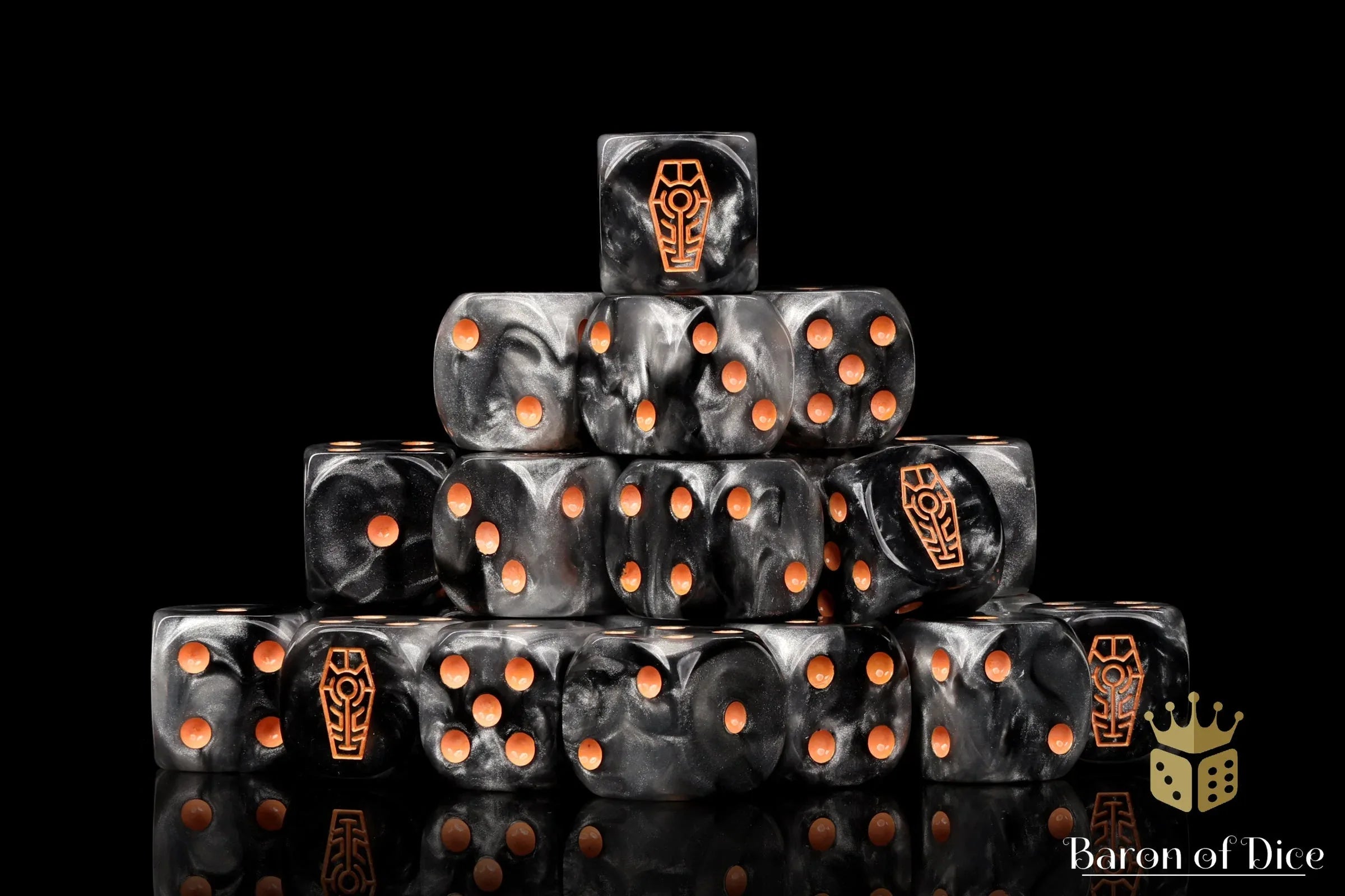 Day of the Dead Dice - Orange Coffin - Out of Play