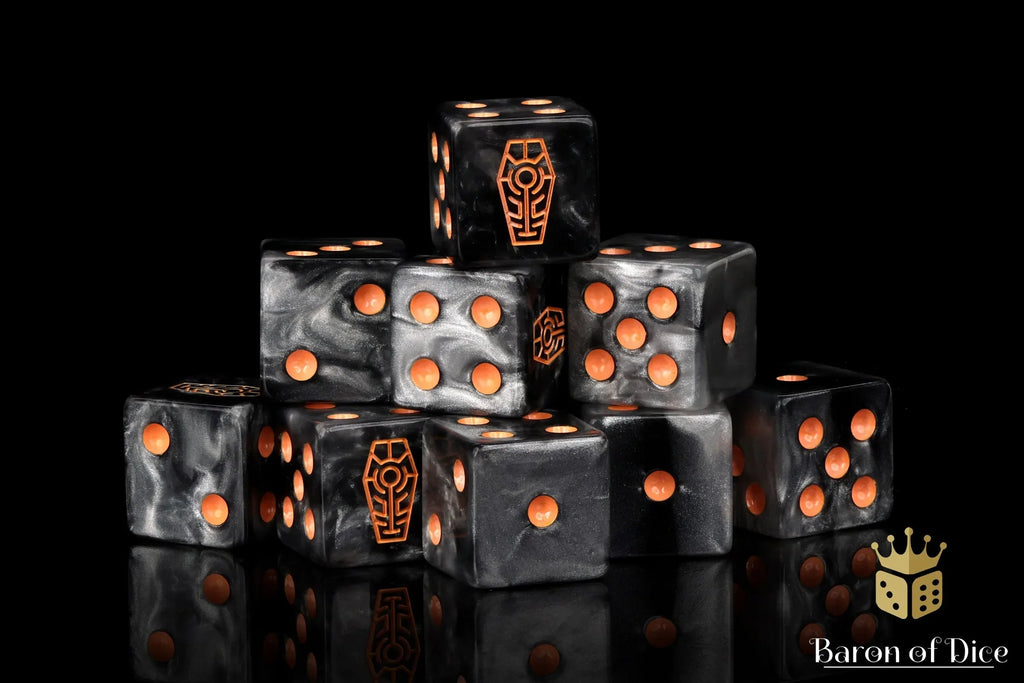 Day of the Dead Dice - Orange Coffin - Out of Play