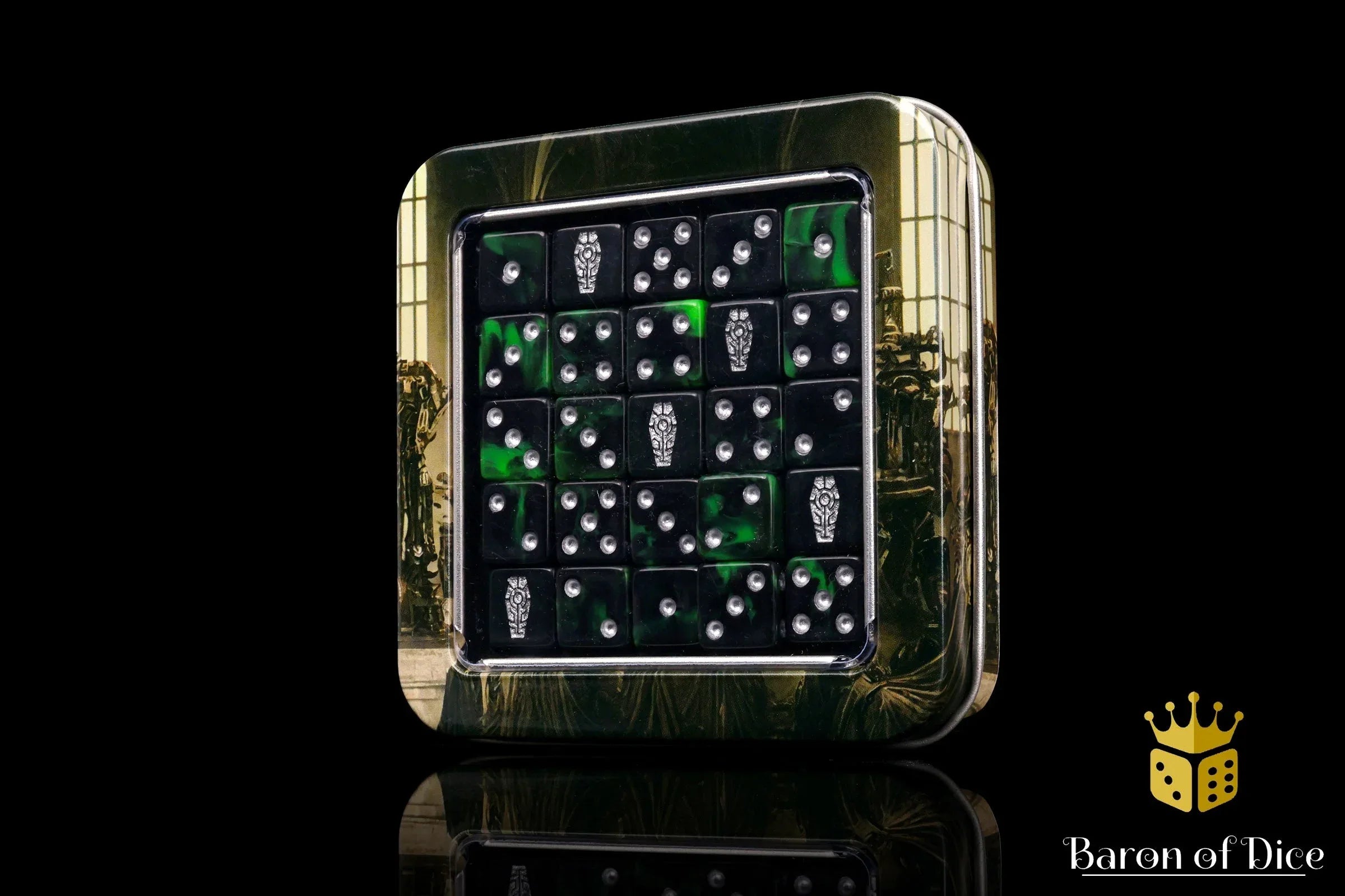 Day of the Dead Dice - Silver Coffin - Out of Play