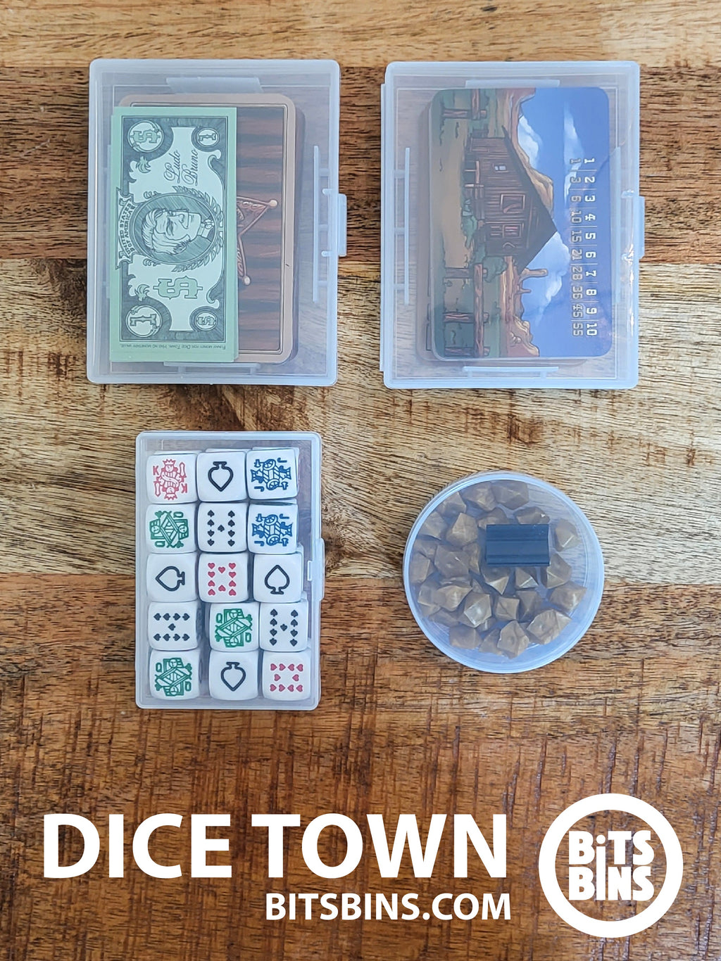 Bitsbins Dice Town - 1 Pod, 1 XL, 2 Card Boxes - Out of Play