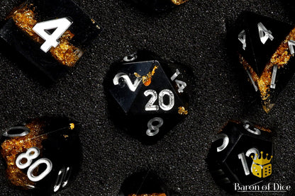 Golden Hazard Sharp Edge RPG Dice Set - 7 Pieces - Out of Play