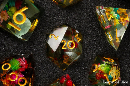 Royal Roses Sharp Edge RPG Dice Set - 7 Pieces BaronOfDice