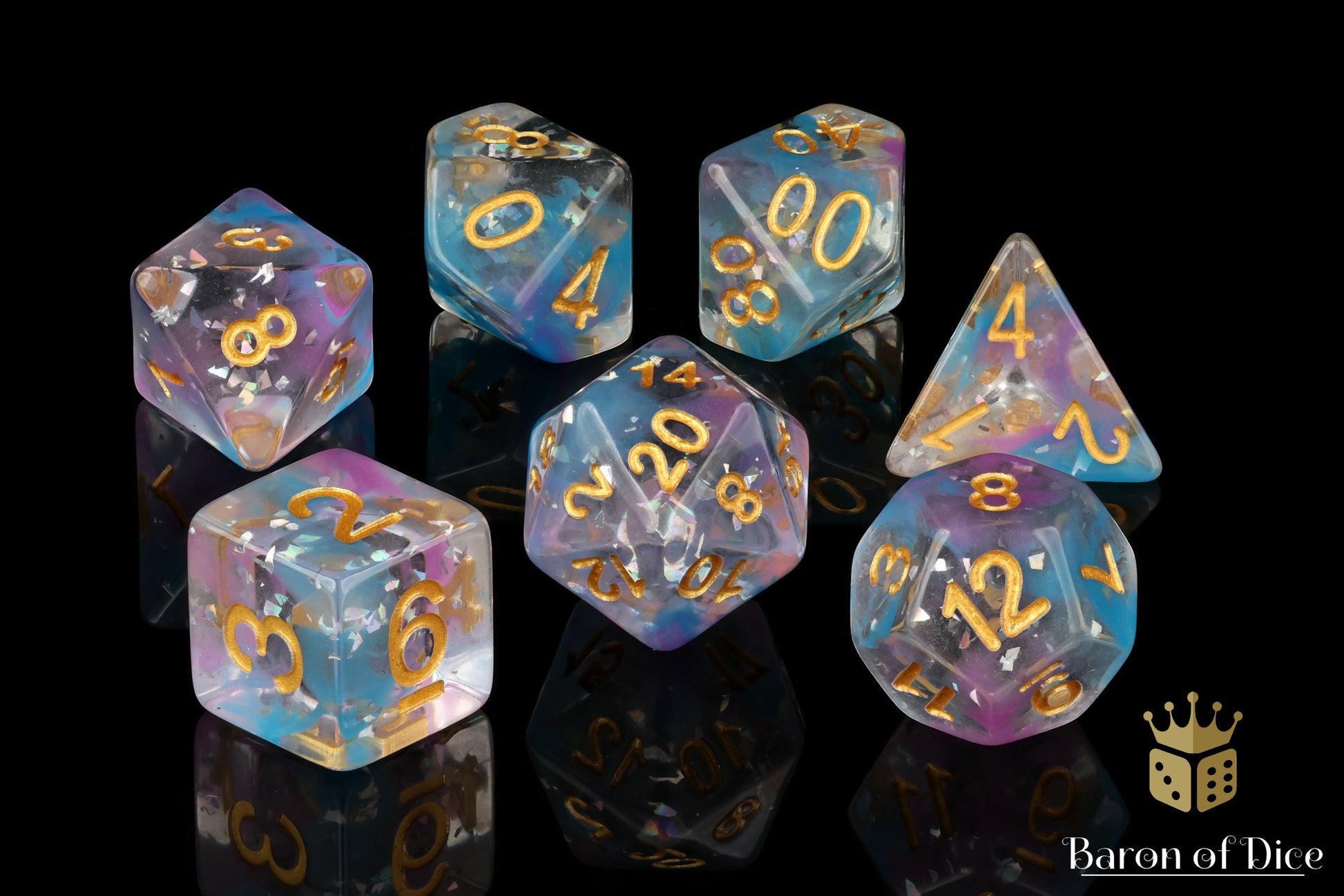 Amethyst RPG Dice - 7 Pieces - Out of Play