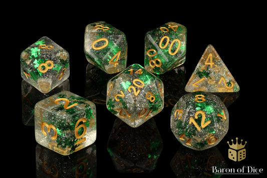 Lucky Shamrock RPG Dice Set - 7 Pieces - Out of Play