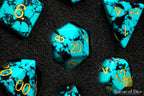 Turquoise Gemstone RPG Dice Set - 7 Pieces - Out of Play