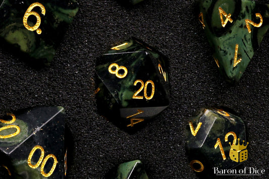 Natural Warp Stone RPG Dice Set - 7 Pieces - Out of Play