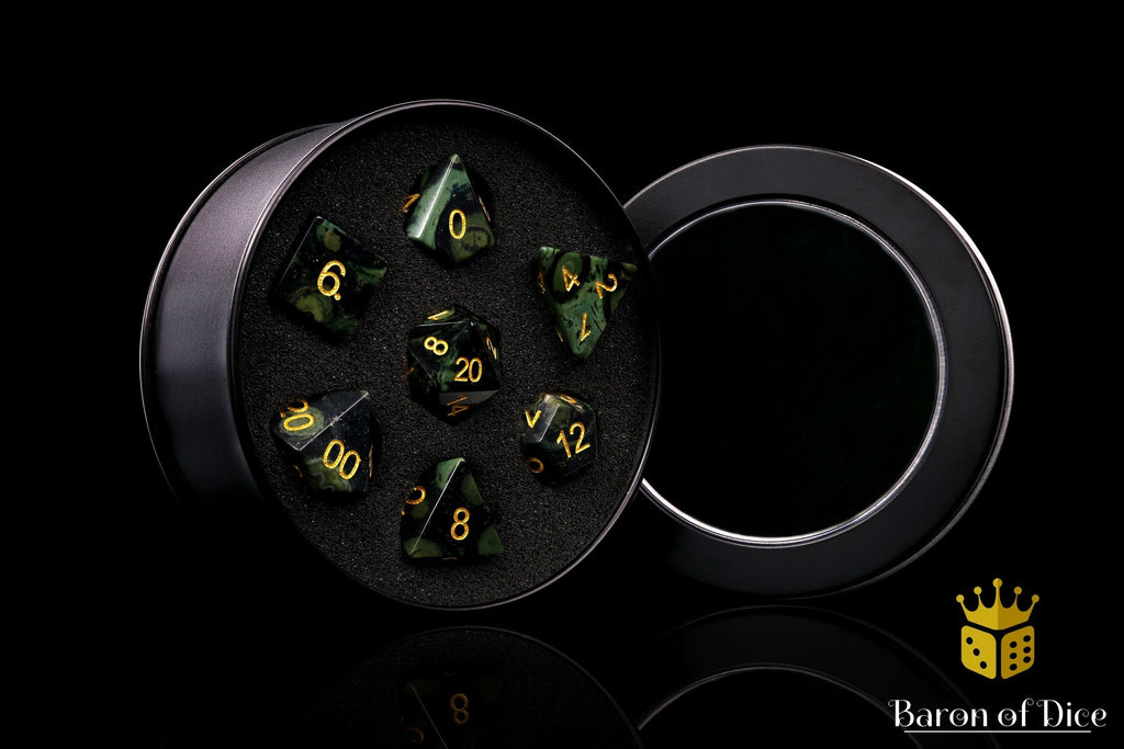 Natural Warp Stone RPG Dice Set - 7 Pieces - Out of Play