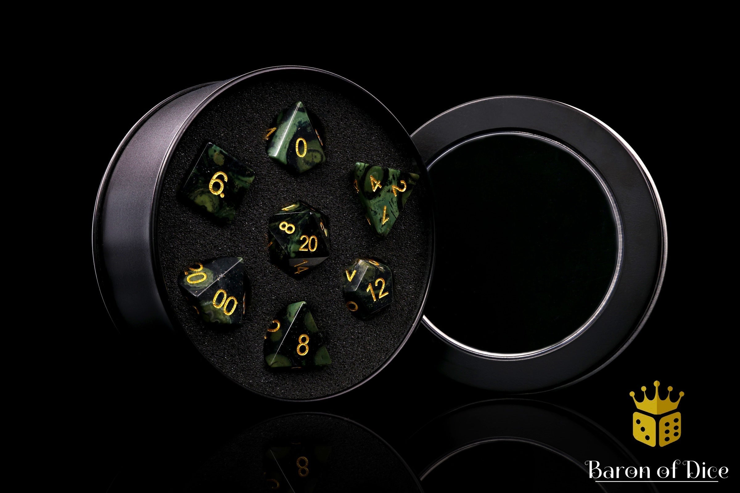 Natural Warp Stone RPG Dice Set - 7 Pieces - Out of Play