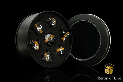 Golden Hazard Sharp Edge RPG Dice Set - 7 Pieces - Out of Play