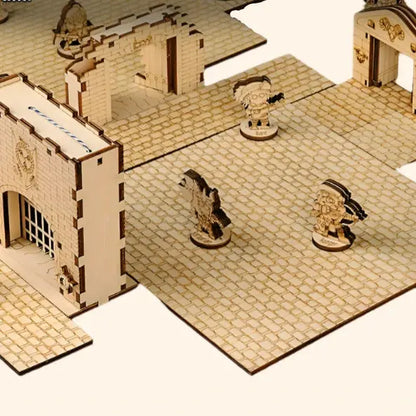 Door & Portcullis Gate Miniatures (Set of 4) Wooden Laser Cut - Out of Play