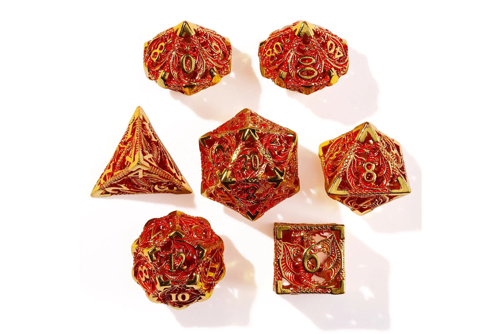 Dragons of Legend Metal RPG Dice Set - 7 Pieces - Out of Play