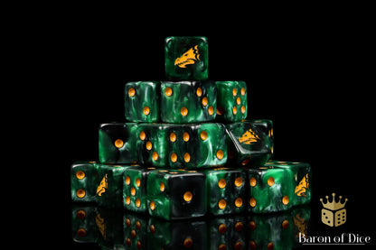Drake Dice - Green & Gold