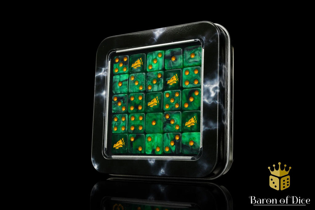 Drake Dice - Green & Gold - Out of Play