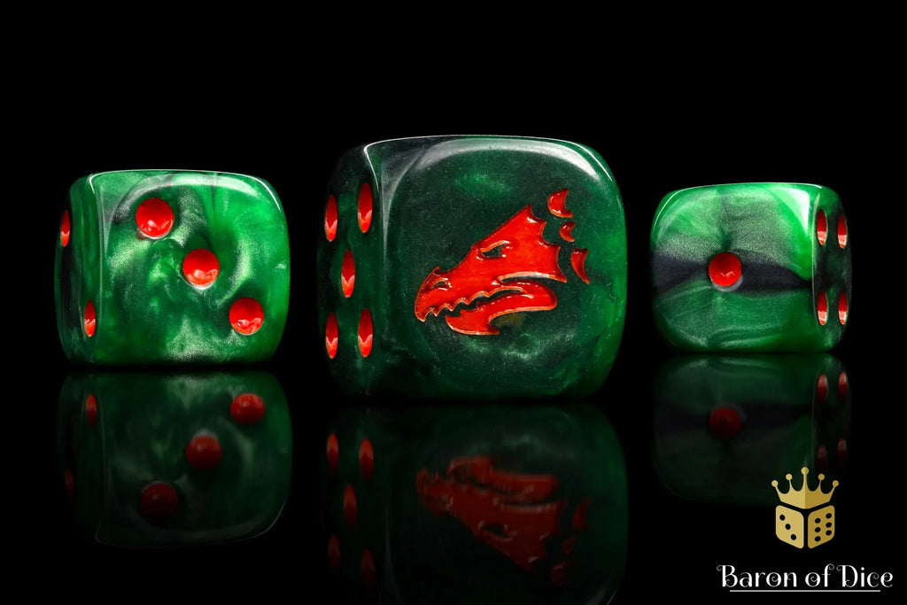 Drake Dice - Green & Orange - Out of Play