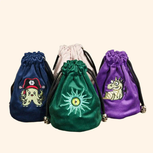 New Drawstring Dice Bag with Cute Pattern Flannelette Storage Bag Round Bottom Pouch for Packing Gift Dice Holder Board Game - Out of Play Board Game Accessories