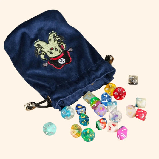 New Drawstring Dice Bag with Cute Pattern Flannelette Storage Bag Round Bottom Pouch for Packing Gift Dice Holder Board Game - Out of Play Board Game Accessories