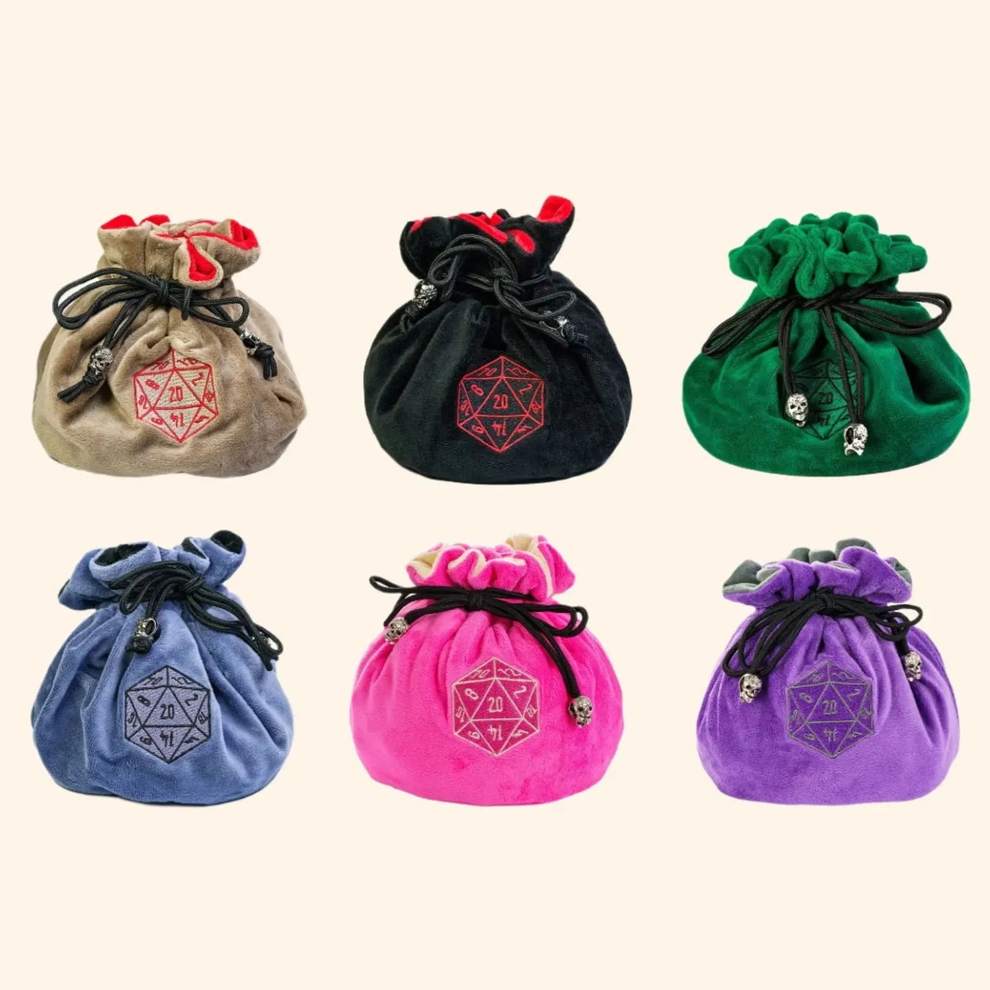 Drawstring Double-Layer Dice Bag - Out of Play Board Game Accessories