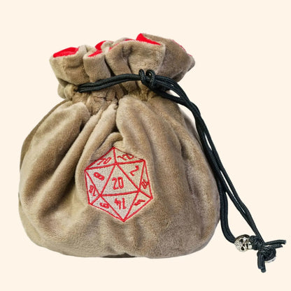 Drawstring Double-Layer Dice Bag - Out of Play Board Game Accessories