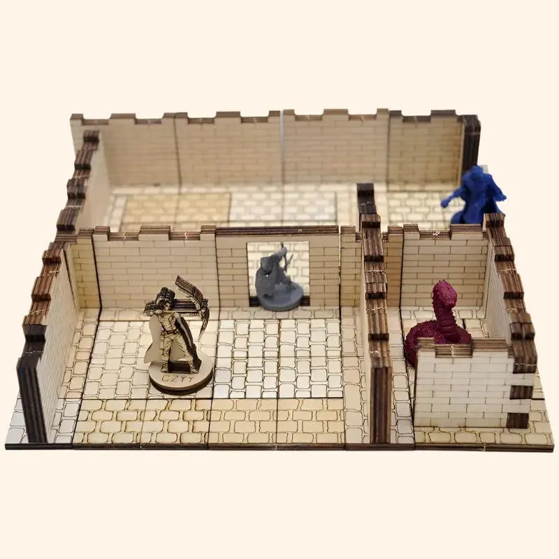 Dungeon Brick Walls and Fence Modular Terrain - Out of Play Board Game Accessories