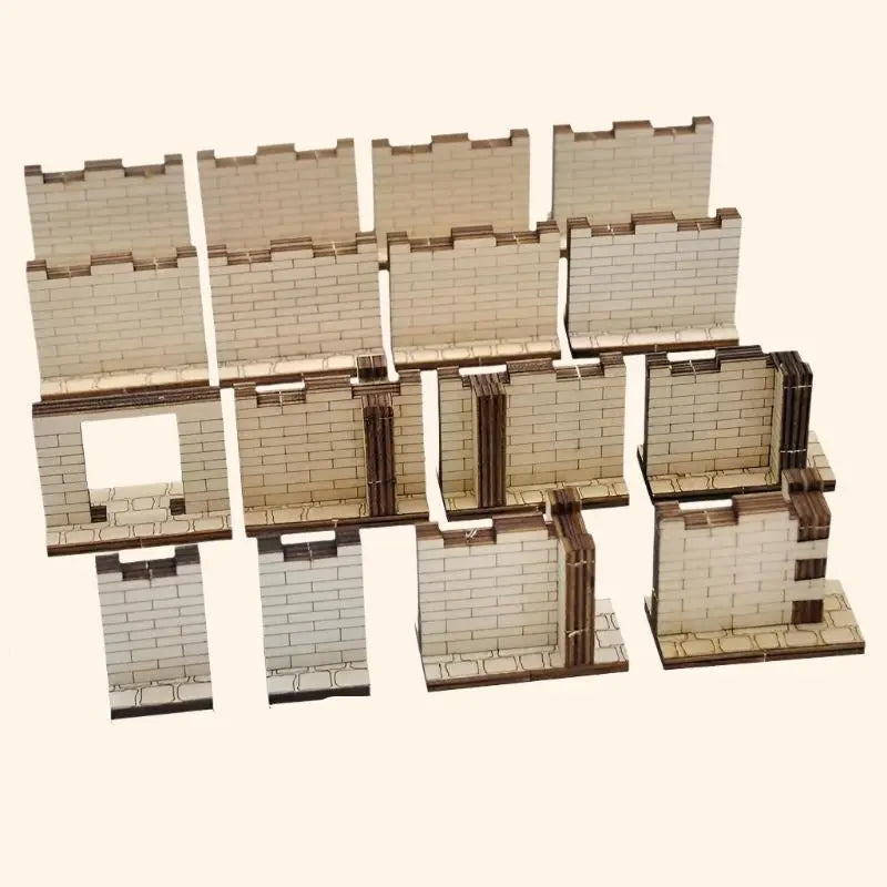 Dungeon Brick Walls and Fence Modular Terrain - Out of Play Board Game Accessories