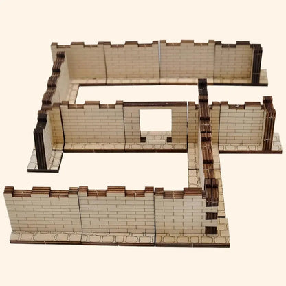 Dungeon Brick Walls and Fence Modular Terrain - Out of Play Board Game Accessories