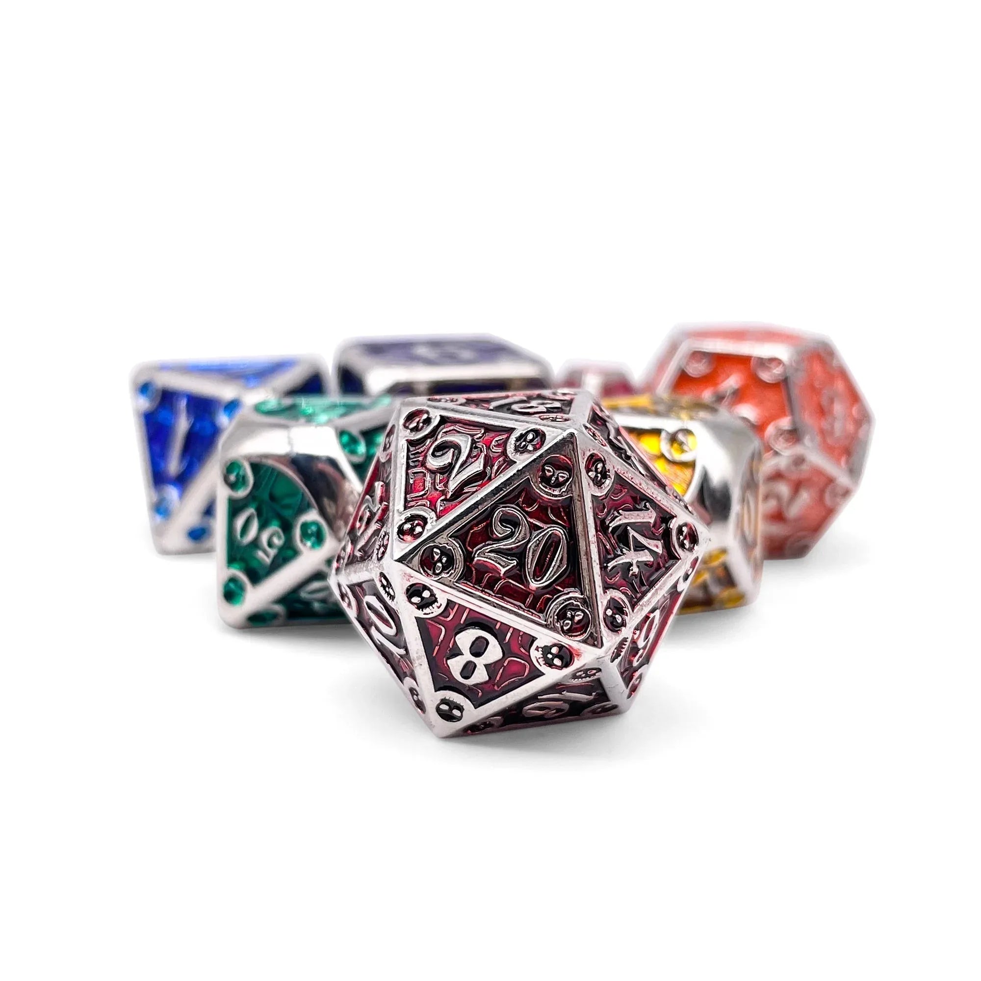 Dungeon Delve - Treasure Trove 7 Piece RPG set Alloy Metal Dice - Out of Play