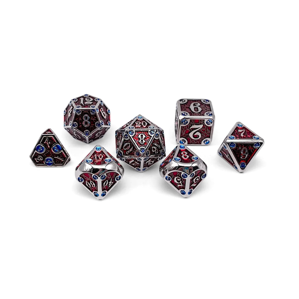 Dungeon Delve - Vampiric Corruption 7 Piece RPG set Alloy Metal Dice - Out of Play