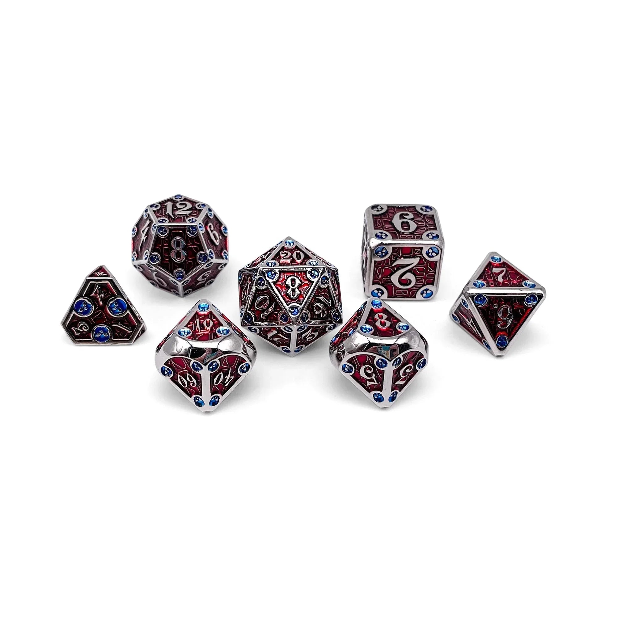 Dungeon Delve - Vampiric Corruption 7 Piece RPG set Alloy Metal Dice - Out of Play