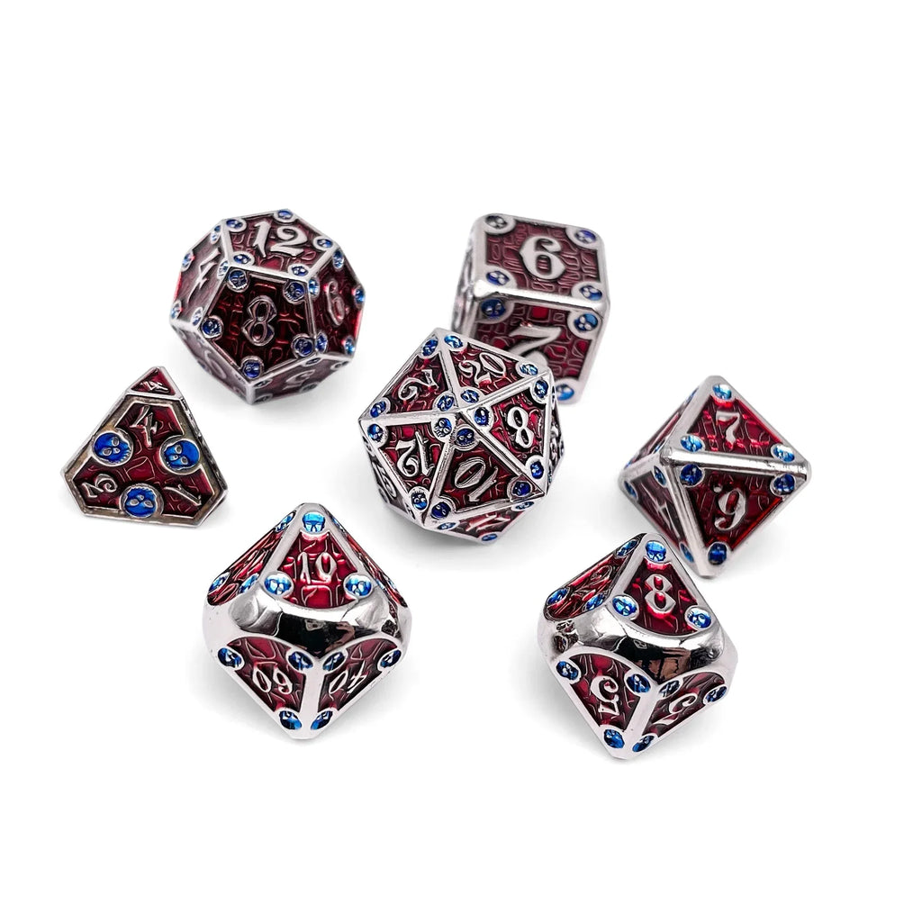 Dungeon Delve - Vampiric Corruption 7 Piece RPG set Alloy Metal Dice - Out of Play