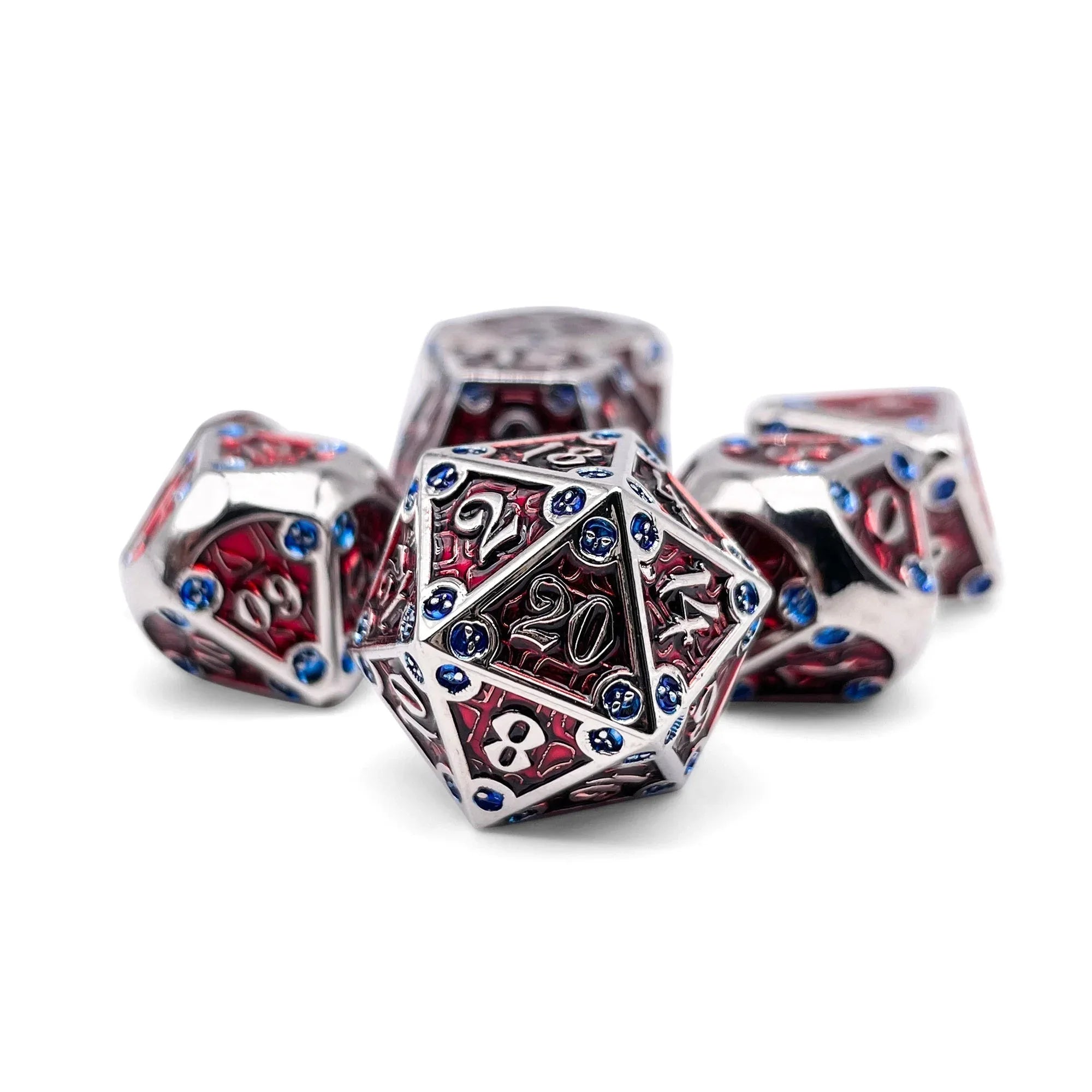 Dungeon Delve - Vampiric Corruption 7 Piece RPG set Alloy Metal Dice - Out of Play