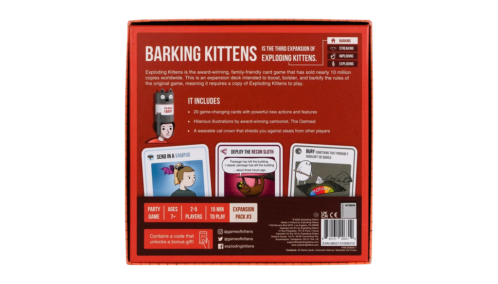 Exploding Kittens: Barking Kittens Expansion - Out of Play