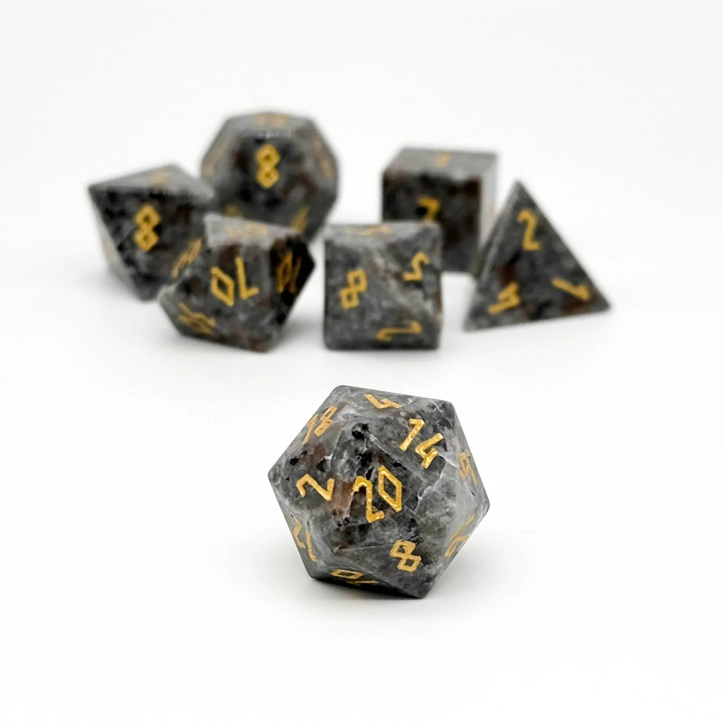 Emberlight - 7 Piece RPG Set Gemstone Dice - Out of Play