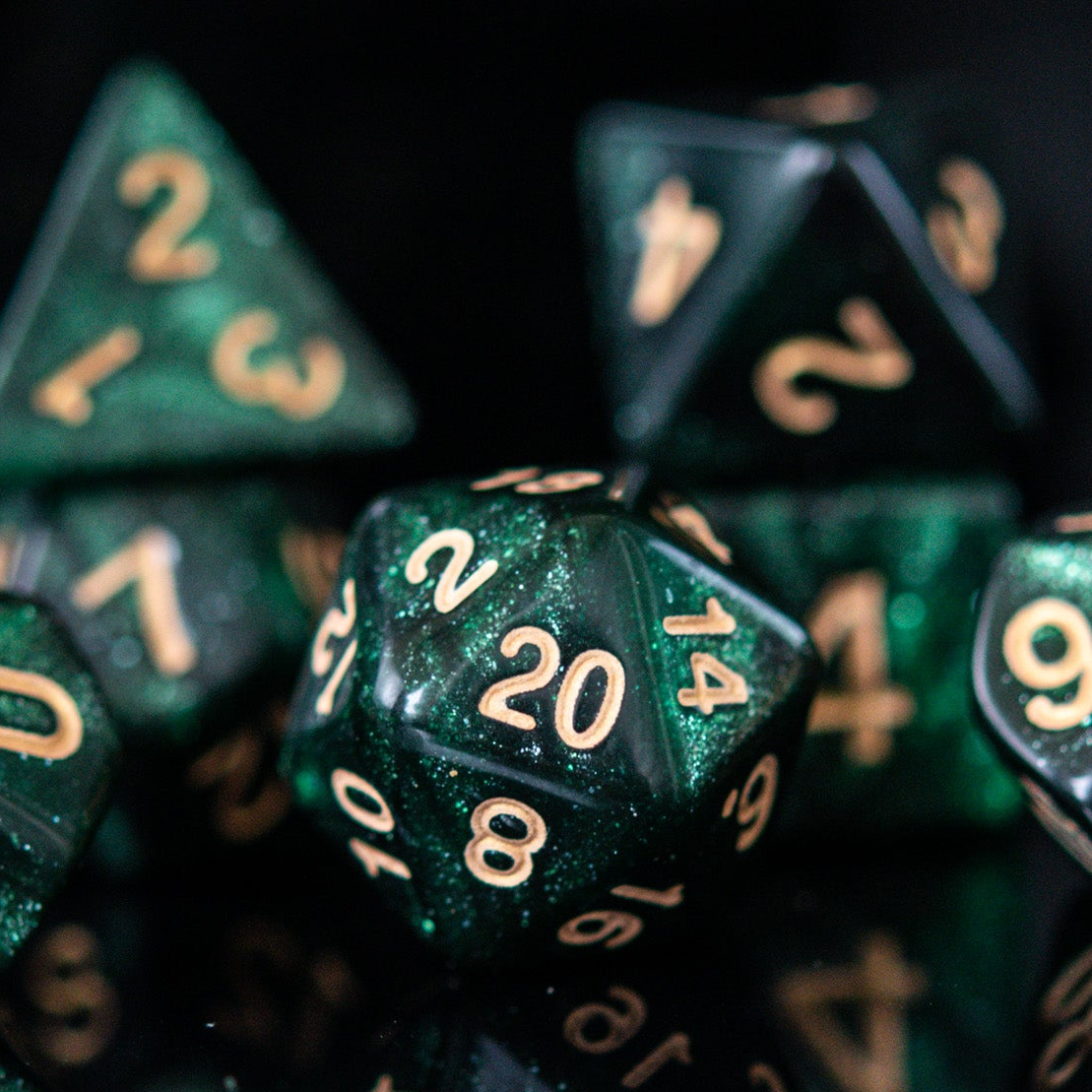 Enchanted Forest Dew Acrylic Dice Set