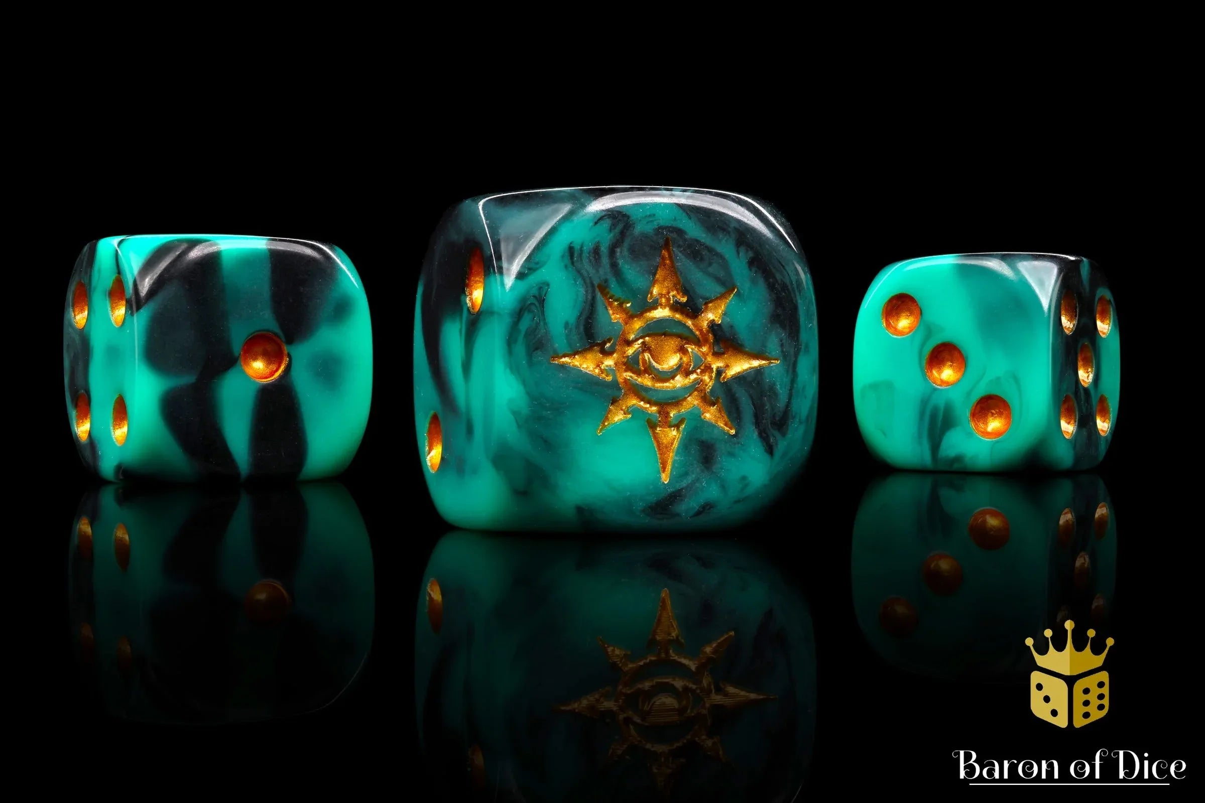 Eye of Chaos Dice - Aquamarine - Out of Play