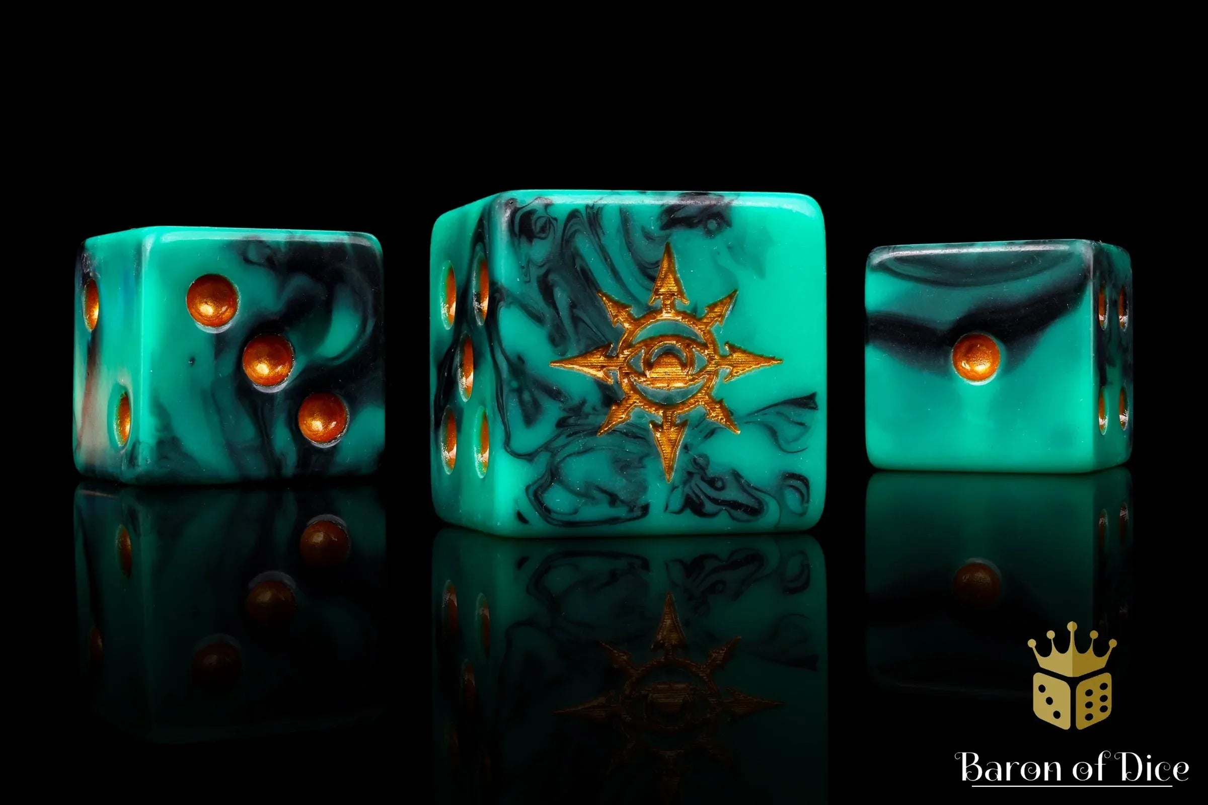 Eye of Chaos Dice - Aquamarine - Out of Play