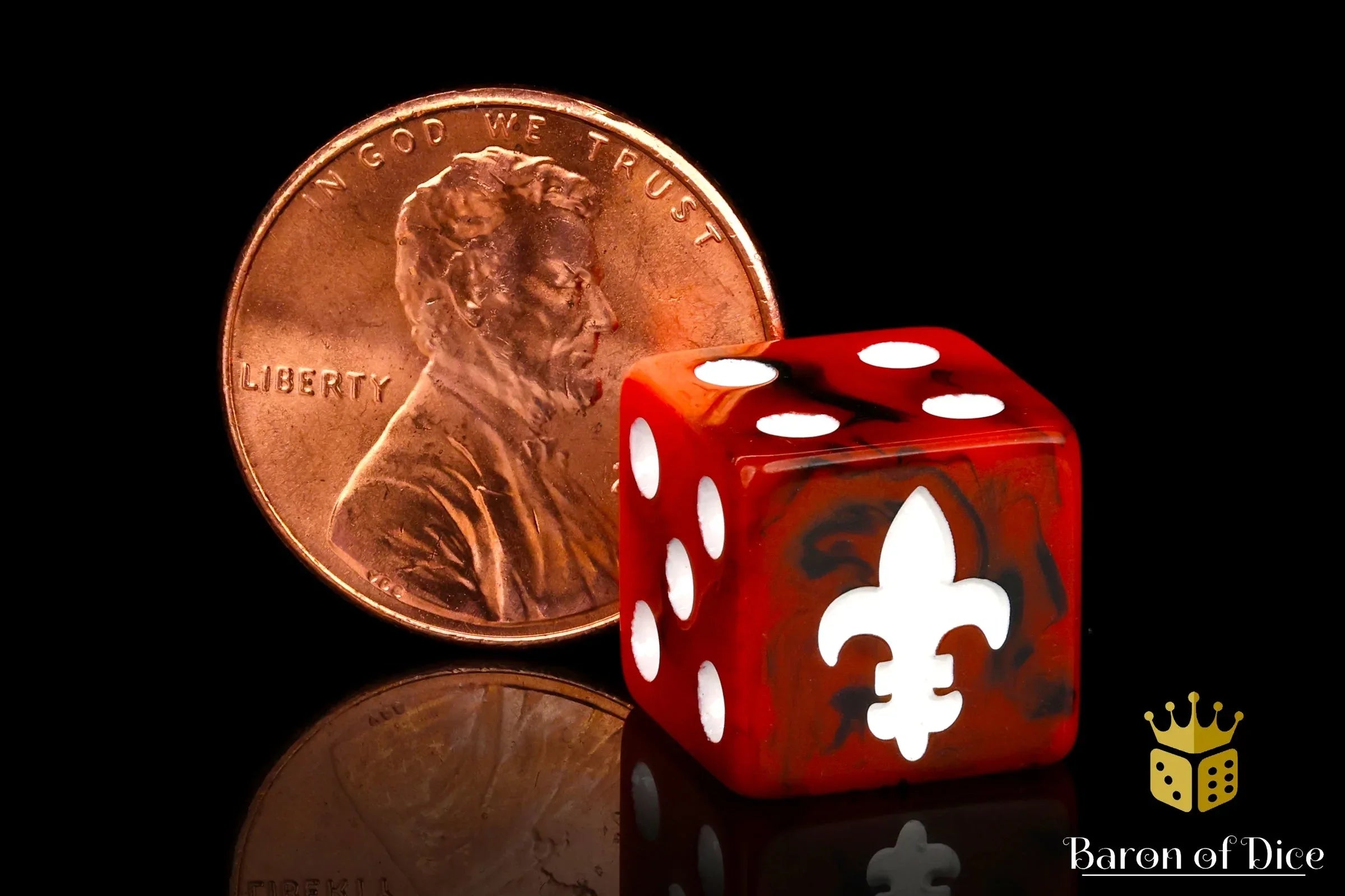 Fleur De Lis Dice - Red - Out of Play