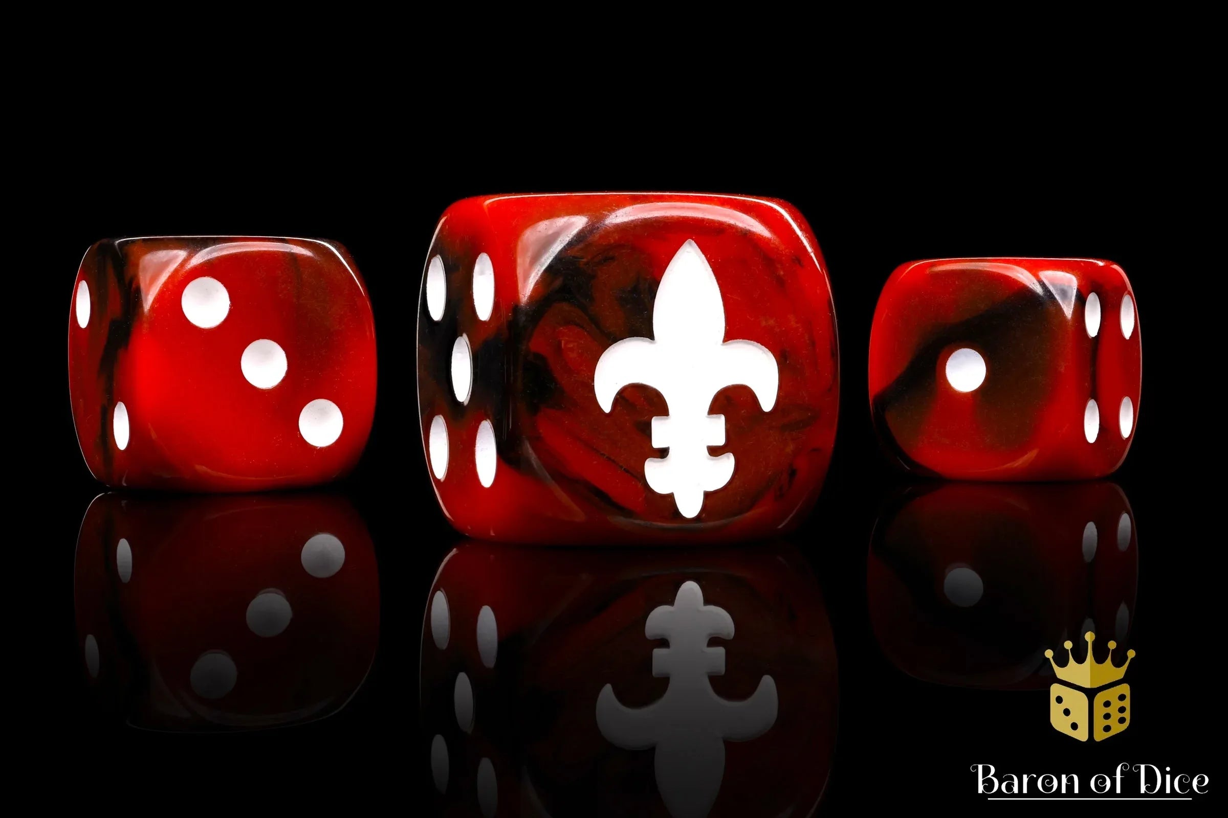 Fleur De Lis Dice - Red - Out of Play