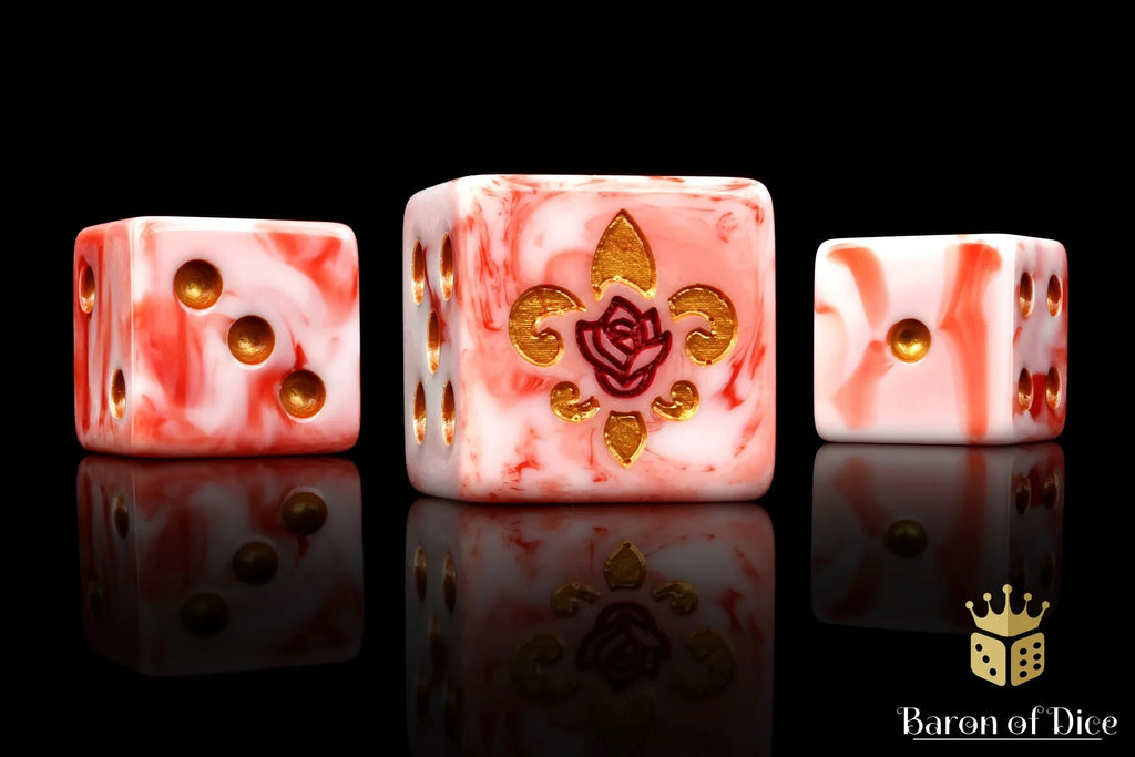 Fleur De Lis Dice - Bloody Rose - Out of Play